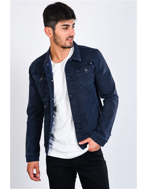 blue jacket navy|navy blue denim jacket.